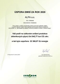 certifikat alpa_uspora_emisi_za_2020